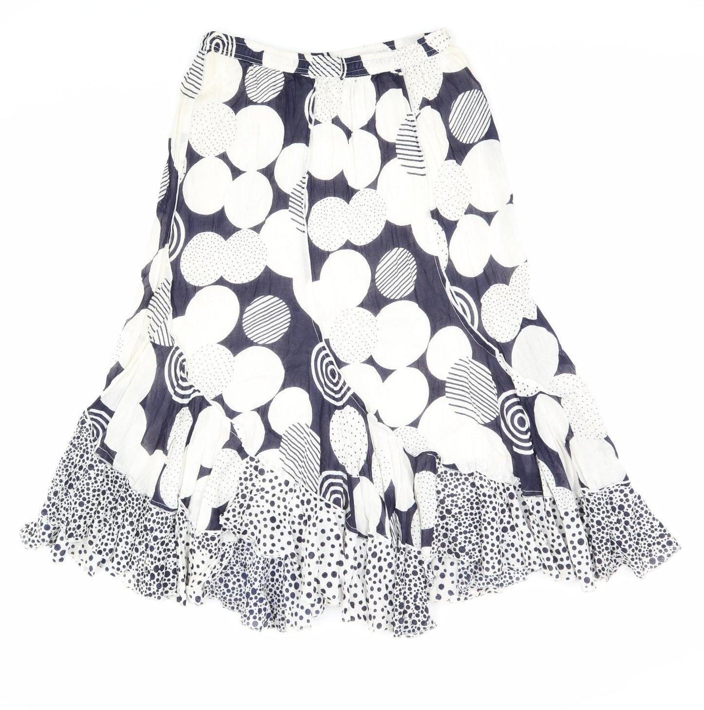 Alexara Womens White Geometric Cotton Trumpet Skirt Size 12