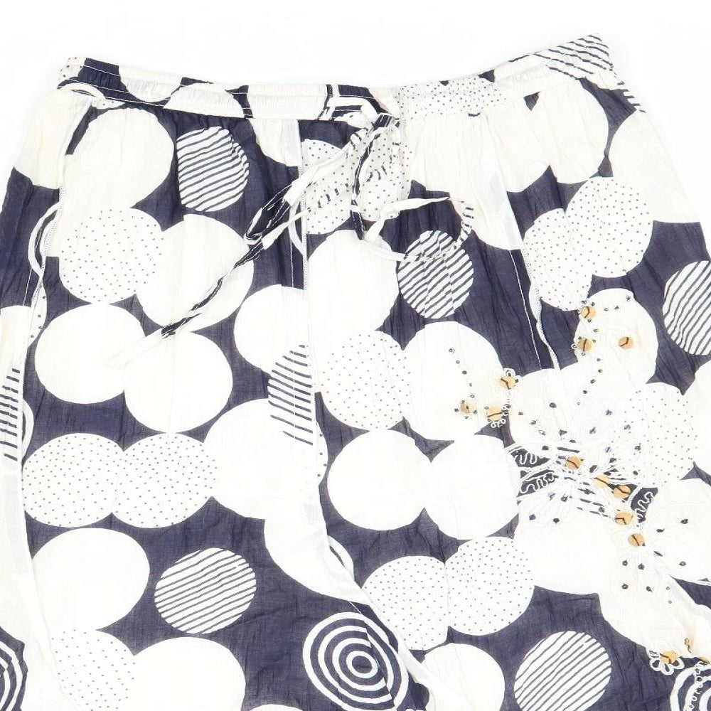 Alexara Womens White Geometric Cotton Trumpet Skirt Size 12