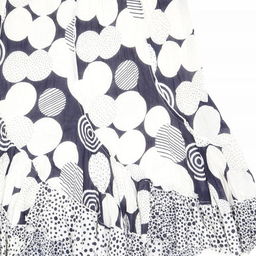 Alexara Womens White Geometric Cotton Trumpet Skirt Size 12