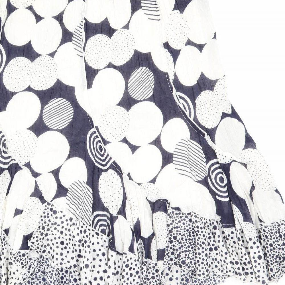 Alexara Womens White Geometric Cotton Trumpet Skirt Size 12