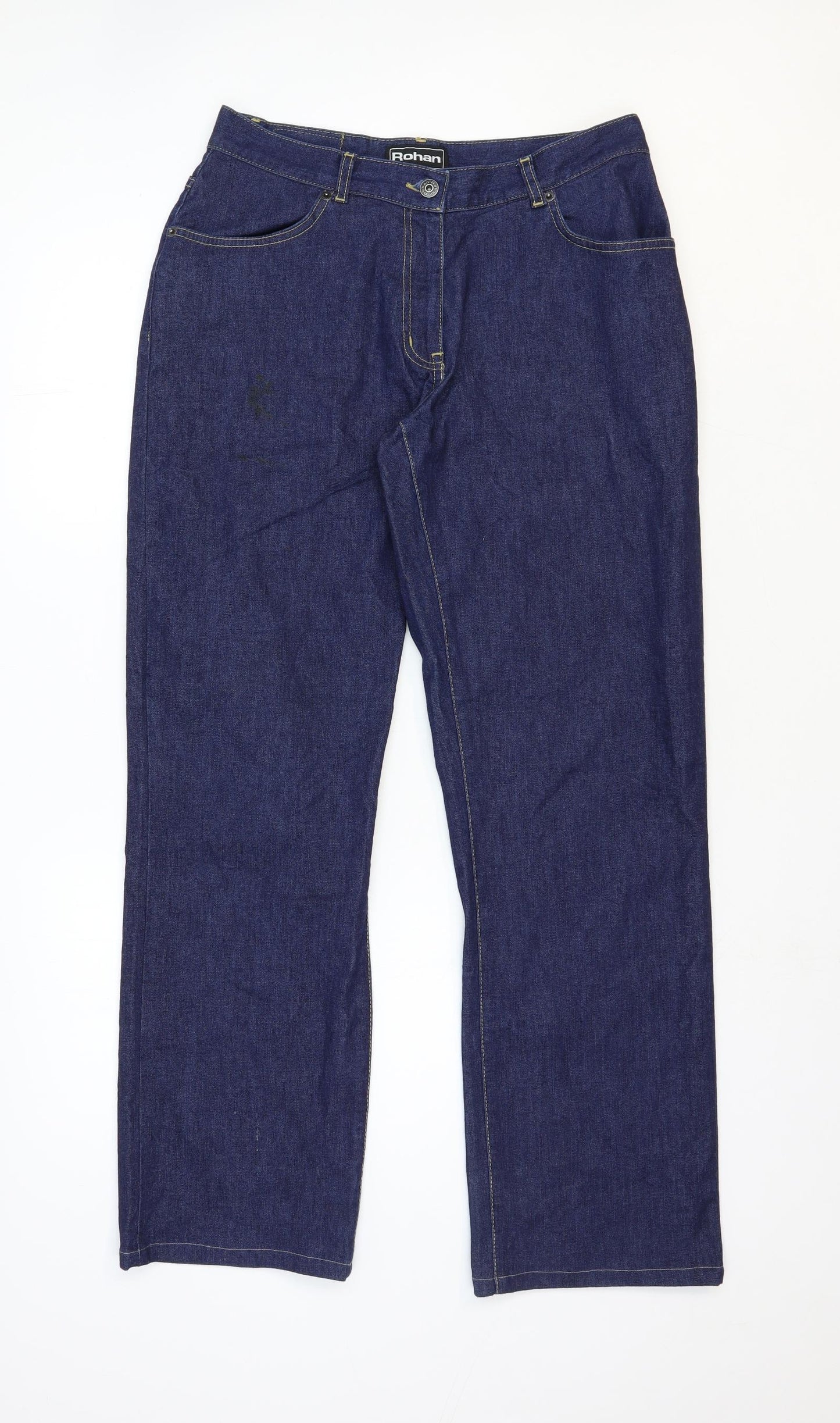Rohan Womens Blue Cotton Straight Jeans Size 12 Regular Zip