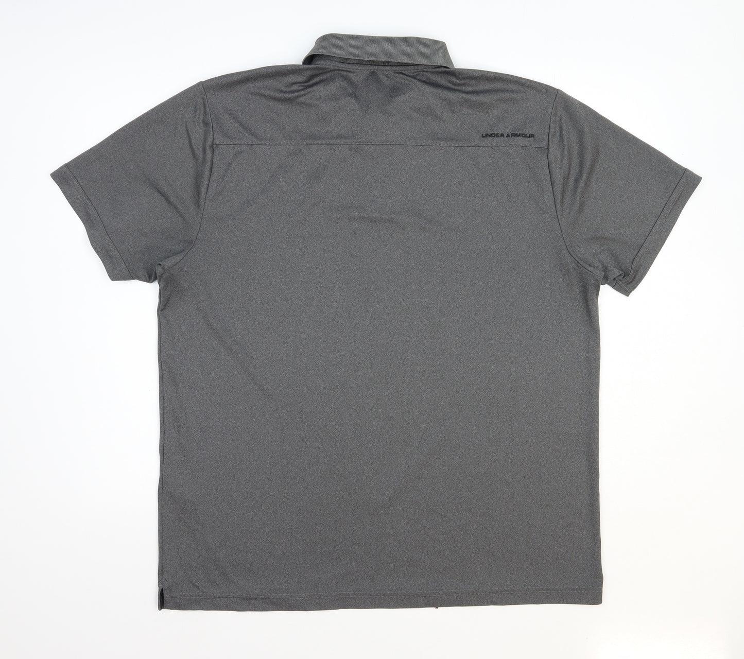 Under armour Mens Grey Polyester Basic Polo Size XL Collared Button