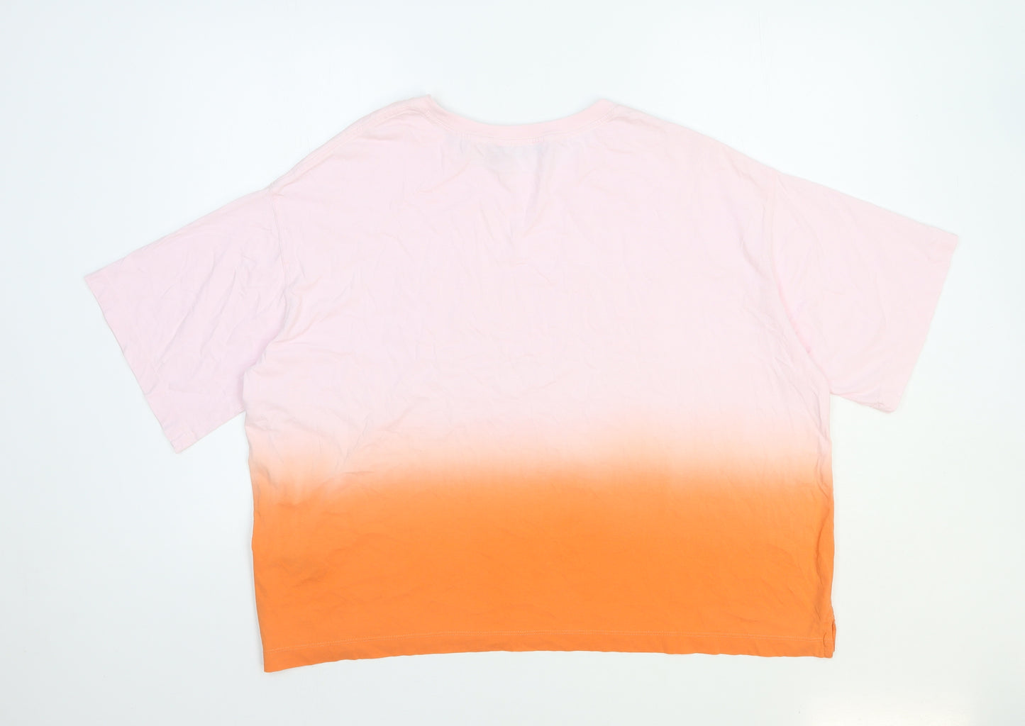 Marks and Spencer Womens Pink 100% Cotton Basic T-Shirt Size 20 Round Neck