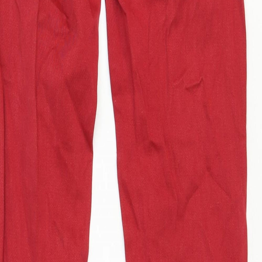 Stradivarius Womens Red Cotton Skinny Jeans Size 8 Regular Zip