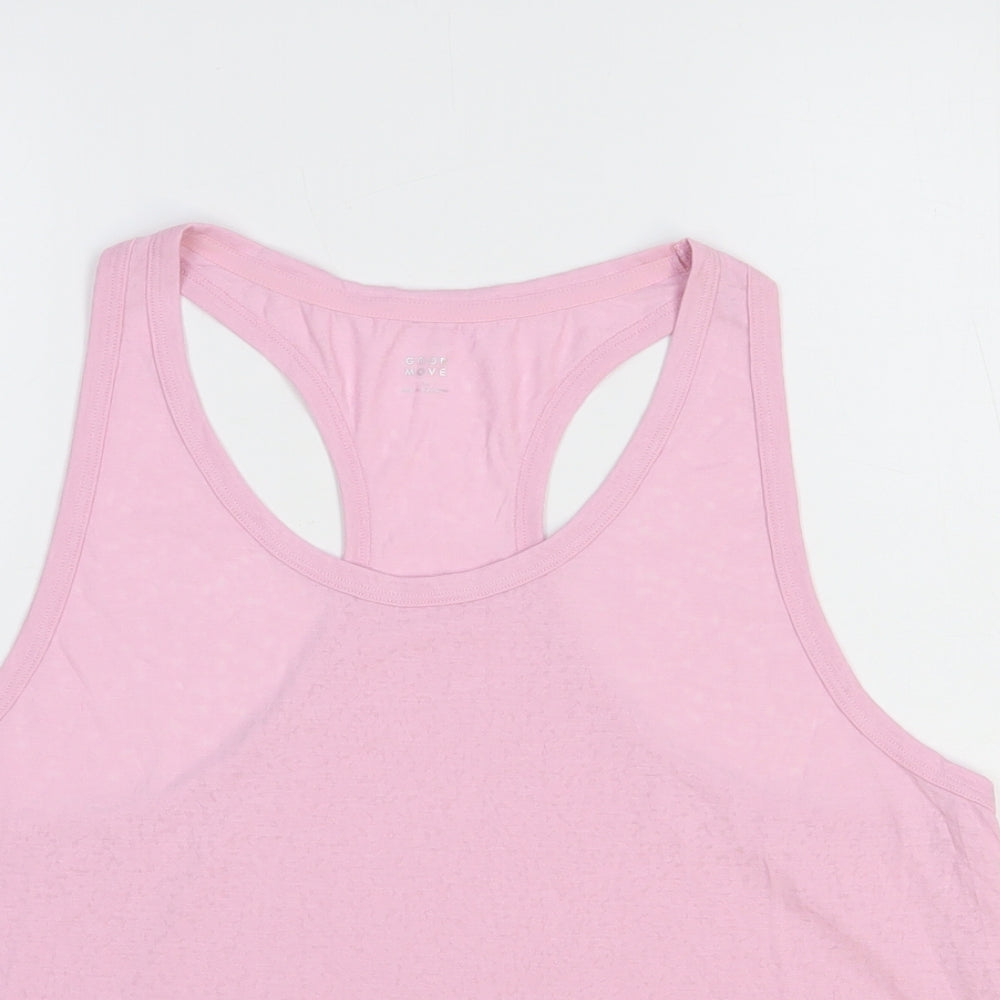 Marks and Spencer Womens Pink Polyester Basic Tank Size 14 Round Neck Pullover
