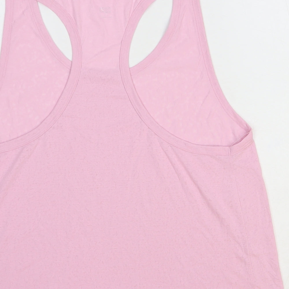 Marks and Spencer Womens Pink Polyester Basic Tank Size 14 Round Neck Pullover