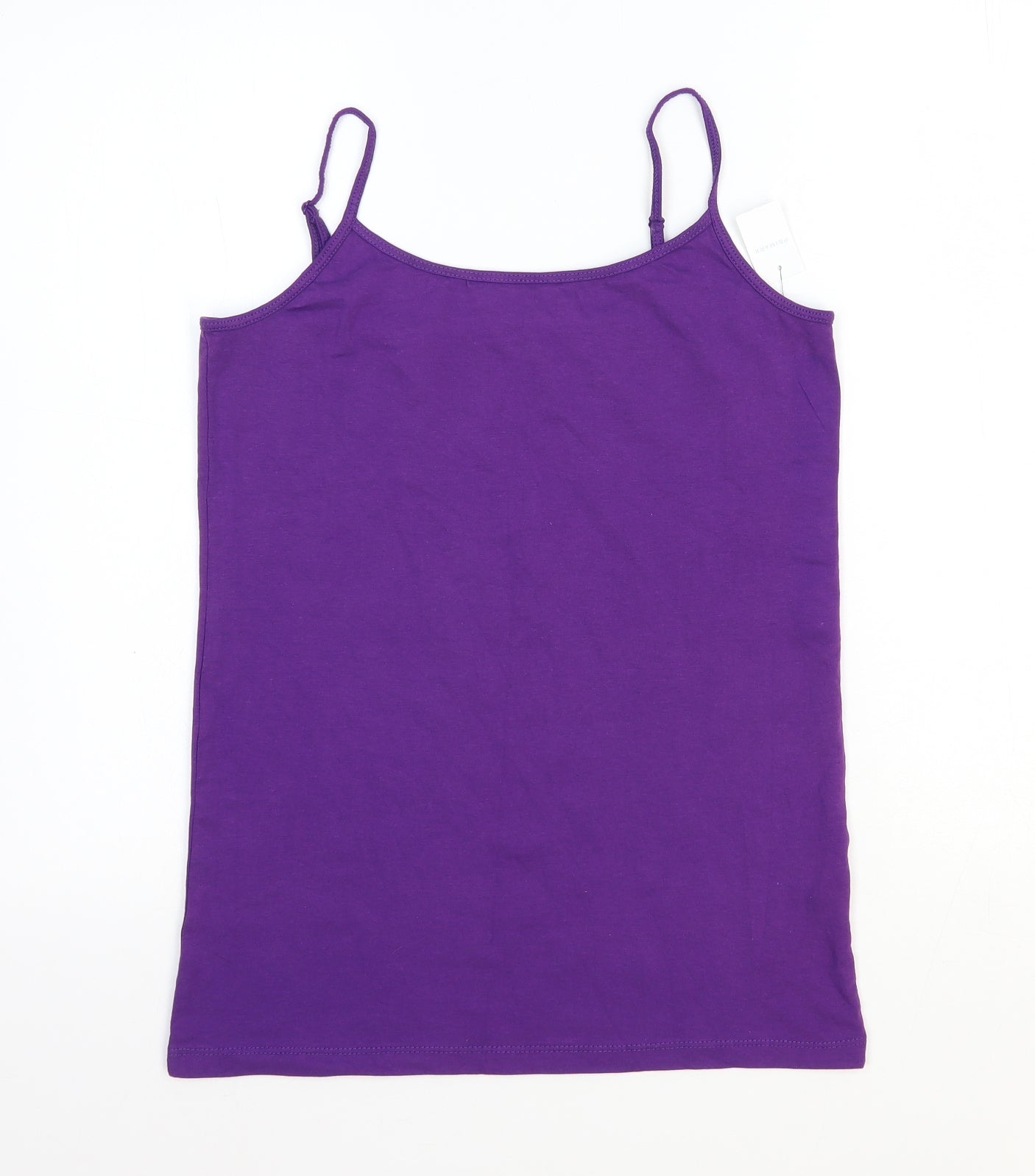 Primark Womens Purple Cotton Basic Tank Size 16 Scoop Neck