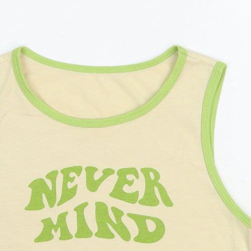 SheIn Womens Beige Polyester Cropped Tank Size 4 Round Neck - Never Mind