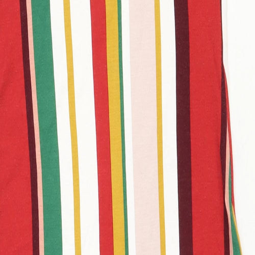 Bershka Womens Multicoloured Striped Viscose Tank Dress Size 4XL Scoop Neck Pullover