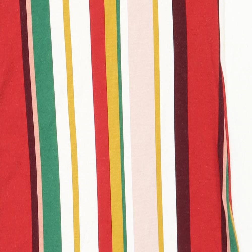 Bershka Womens Multicoloured Striped Viscose Tank Dress Size 4XL Scoop Neck Pullover