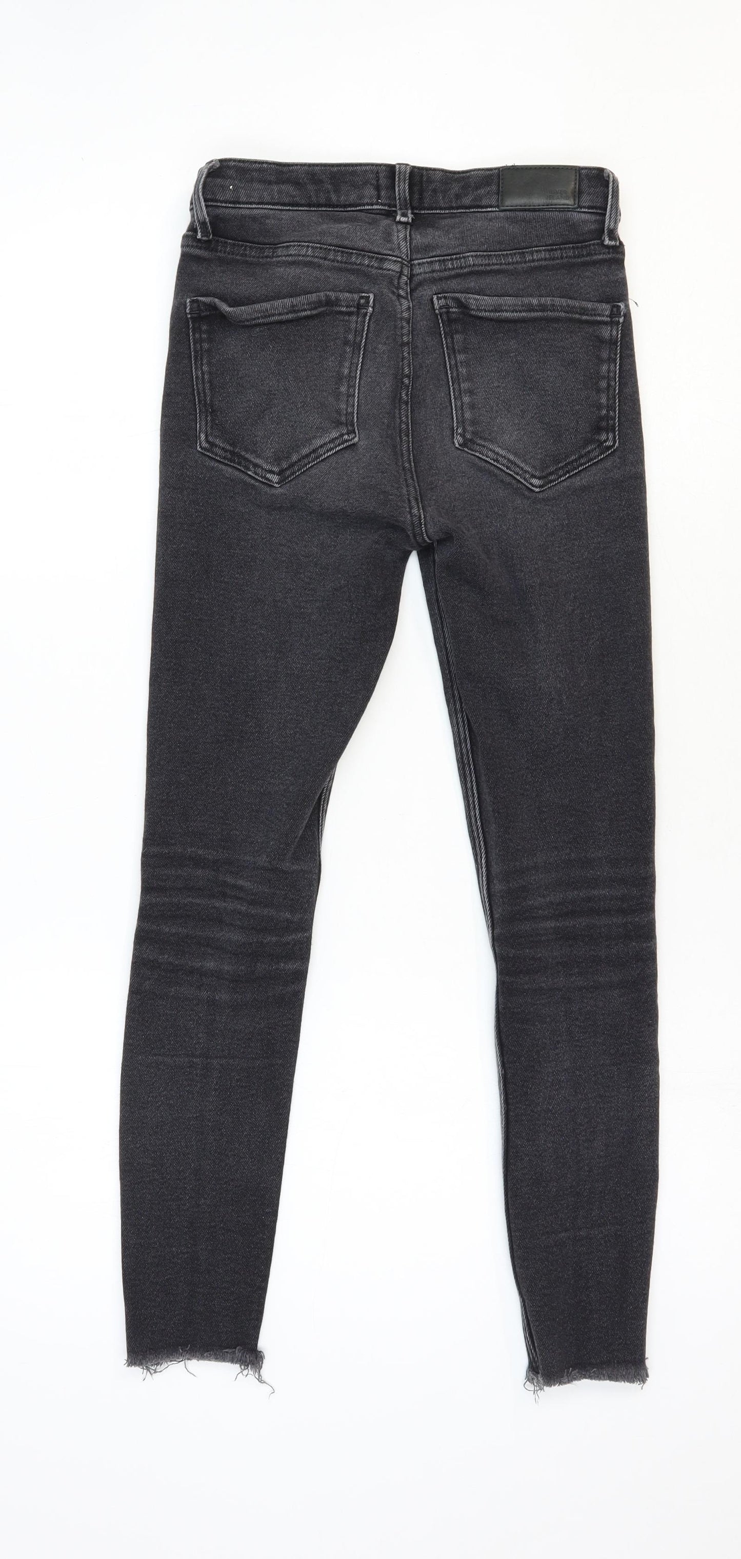 River Island Womens Black Cotton Skinny Jeans Size 6 Regular Zip