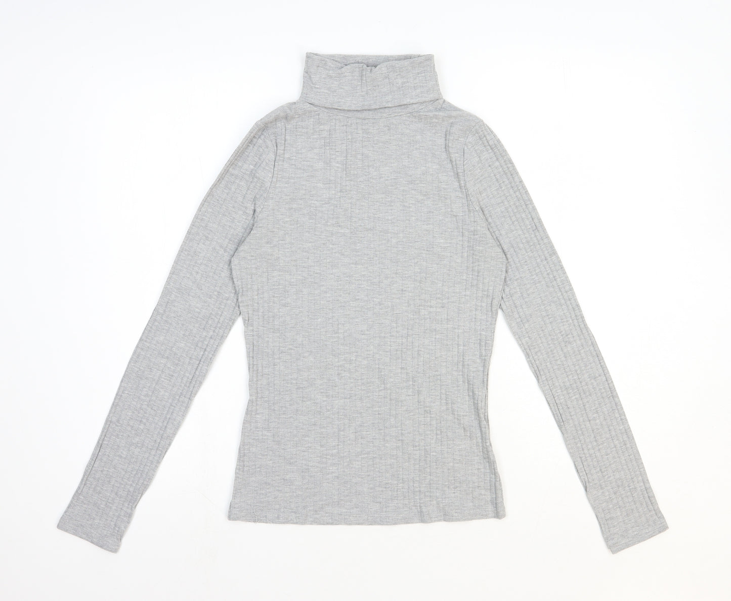 New Look Womens Grey Roll Neck Polyester Pullover Jumper Size 12