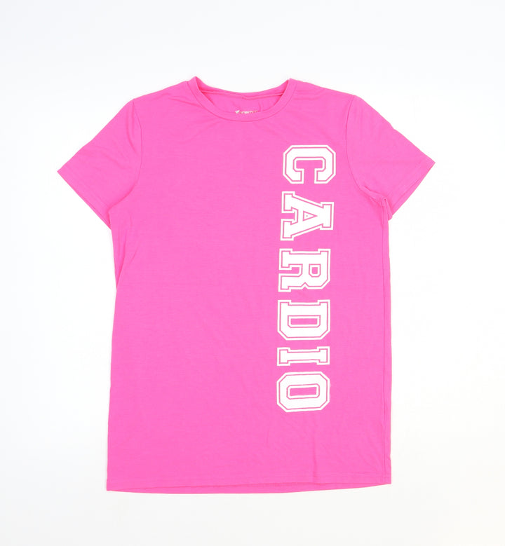 Atmosphere Womens Pink Polyester Basic T-Shirt Size 10 Round Neck Pullover - Cardio