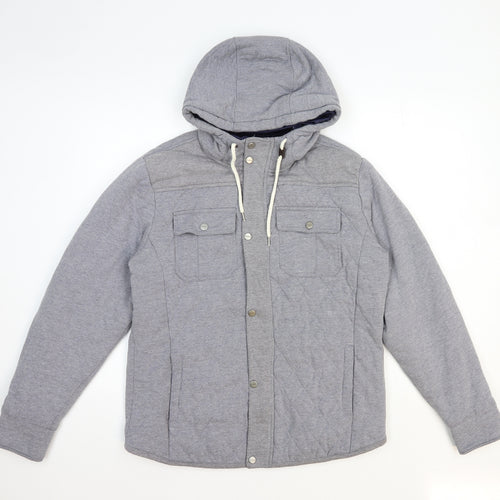 Zara Mens Grey Rain Coat Coat Size XL Zip