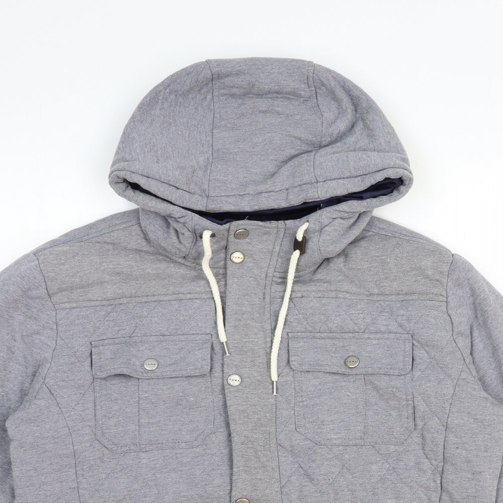 Zara Mens Grey Rain Coat Coat Size XL Zip