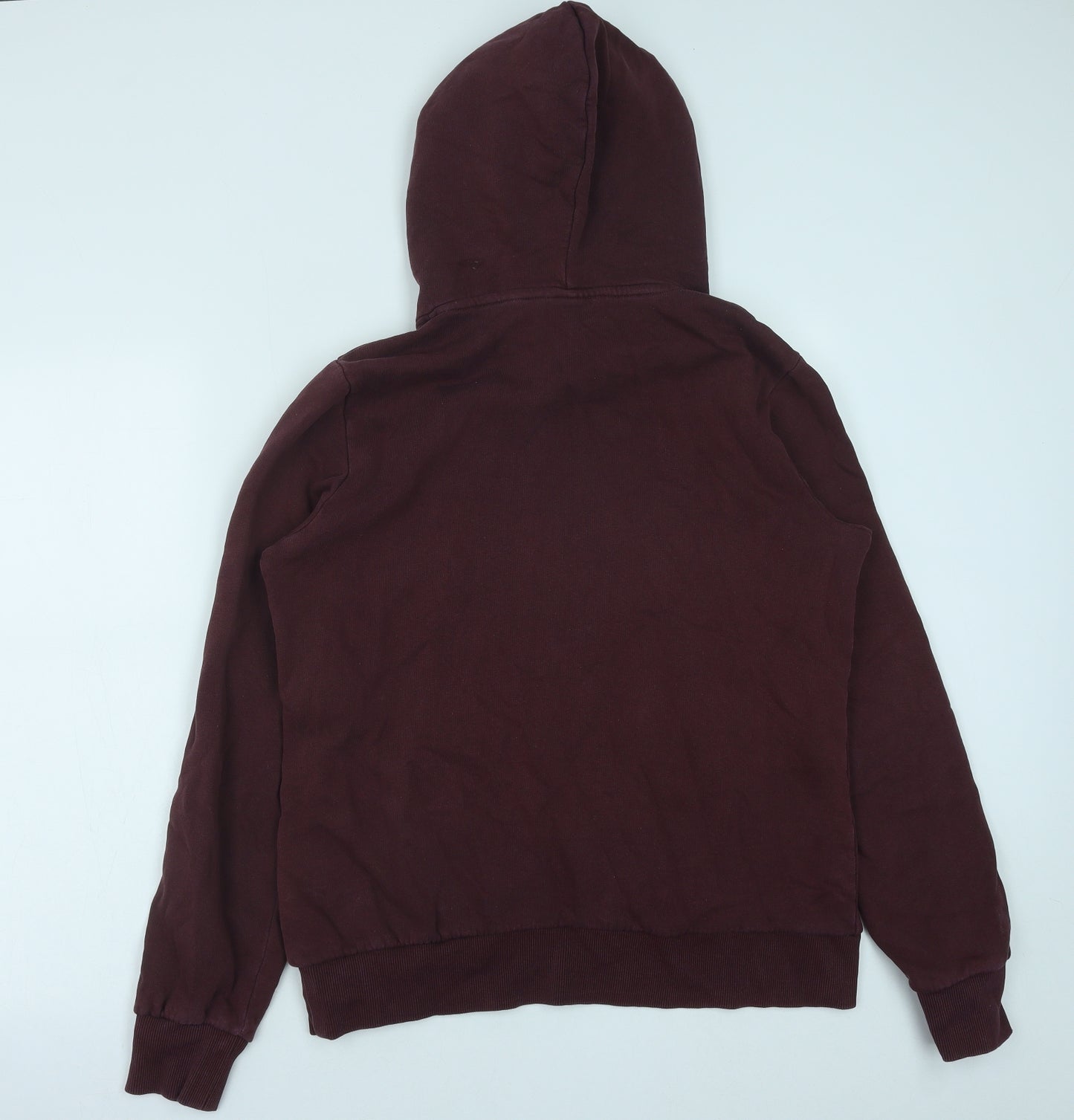 Superdry Womens Red Cotton Pullover Hoodie Size 14 Pullover