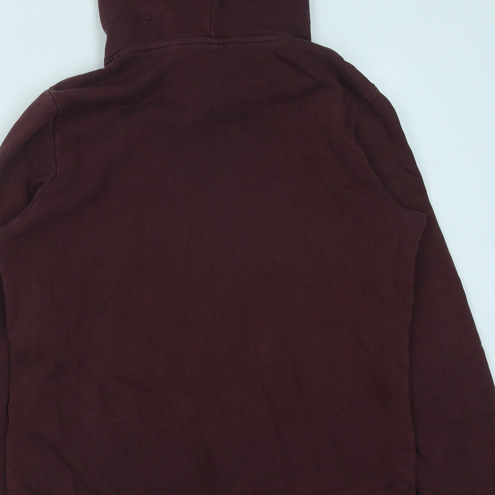 Superdry Womens Red Cotton Pullover Hoodie Size 14 Pullover