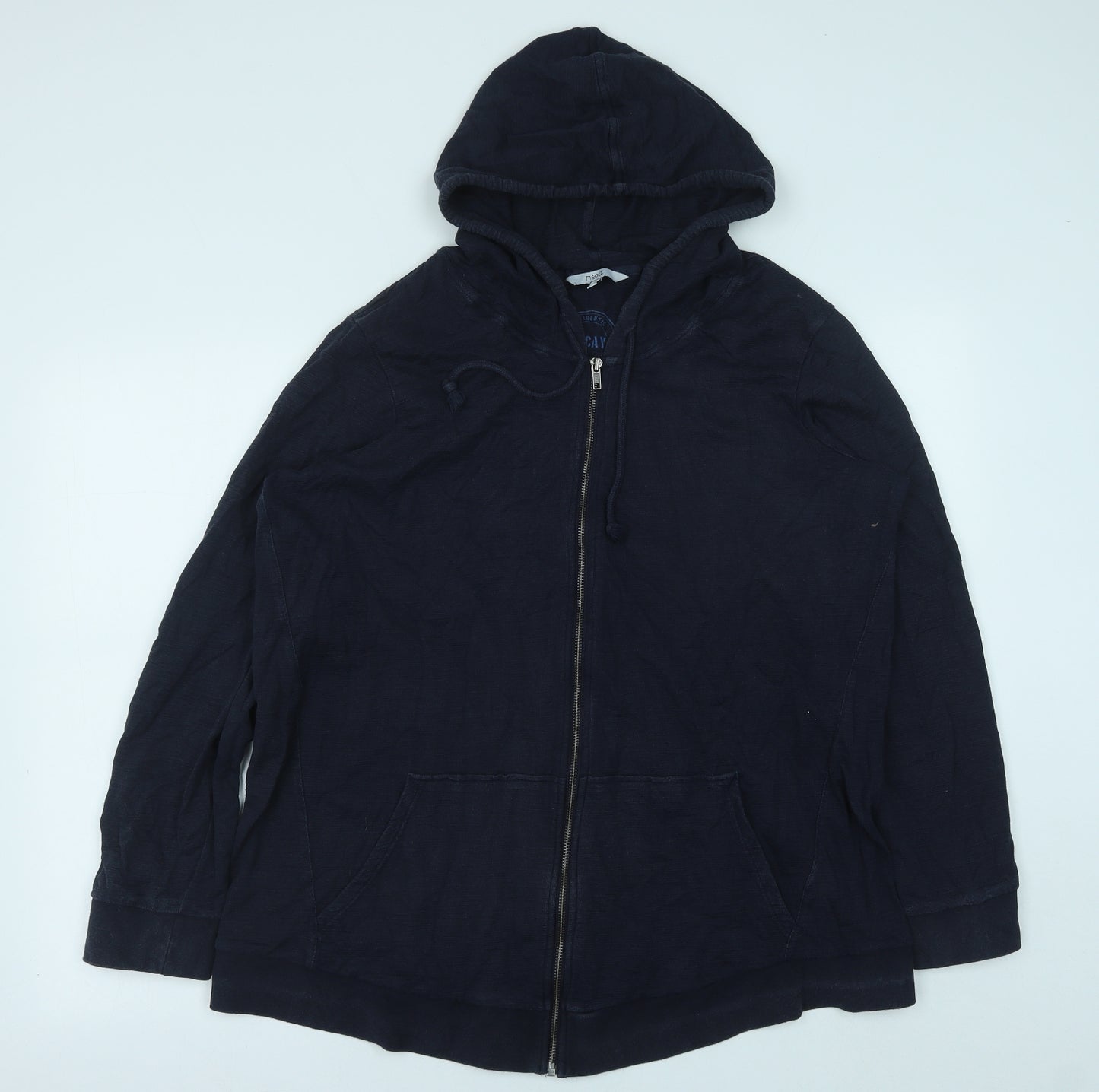 NEXT Womens Black Cotton Full Zip Hoodie Size 22 Zip