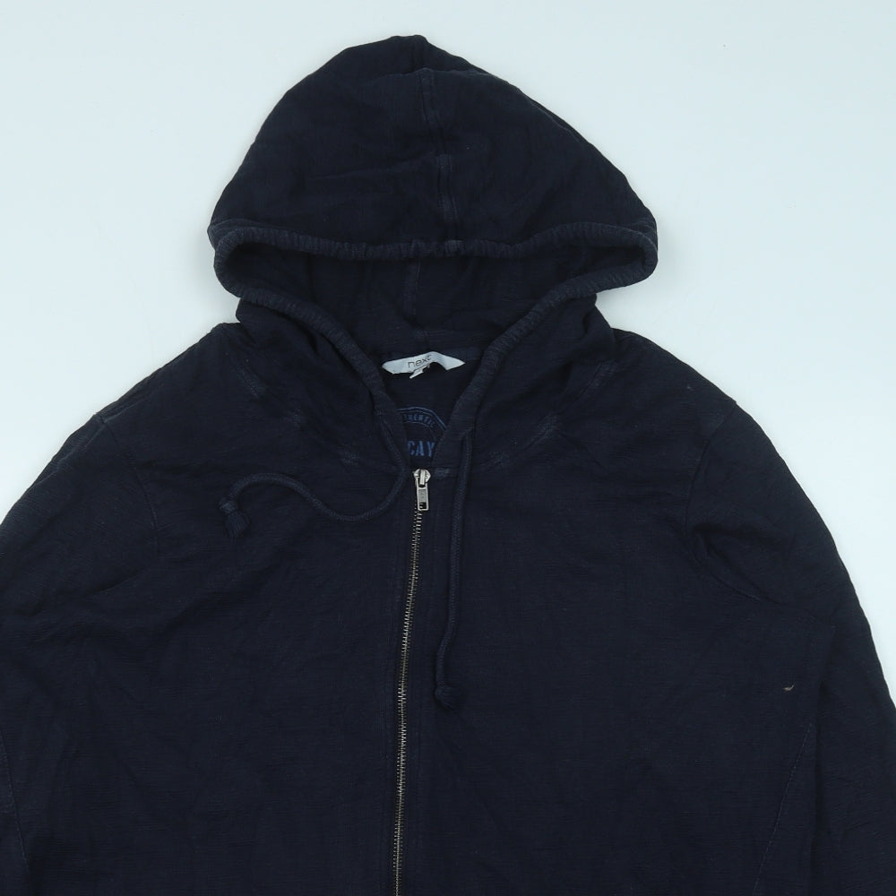NEXT Womens Black Cotton Full Zip Hoodie Size 22 Zip