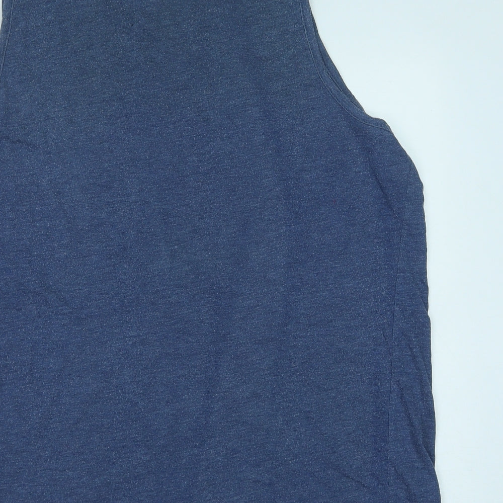 George Mens Blue Cotton T-Shirt Size XL Round Neck
