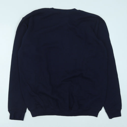 Fruit of the Loom Boys Blue Cotton Pullover Sweatshirt Size 14-15 Years Pullover