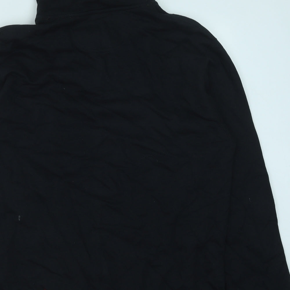 Gildan Mens Black Cotton Pullover Hoodie Size L - Rugby and Beer slogan