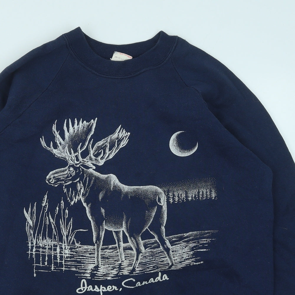 Fruit of the Loom Womens Blue Cotton Pullover Sweatshirt Size L Pullover - Jasper Canada