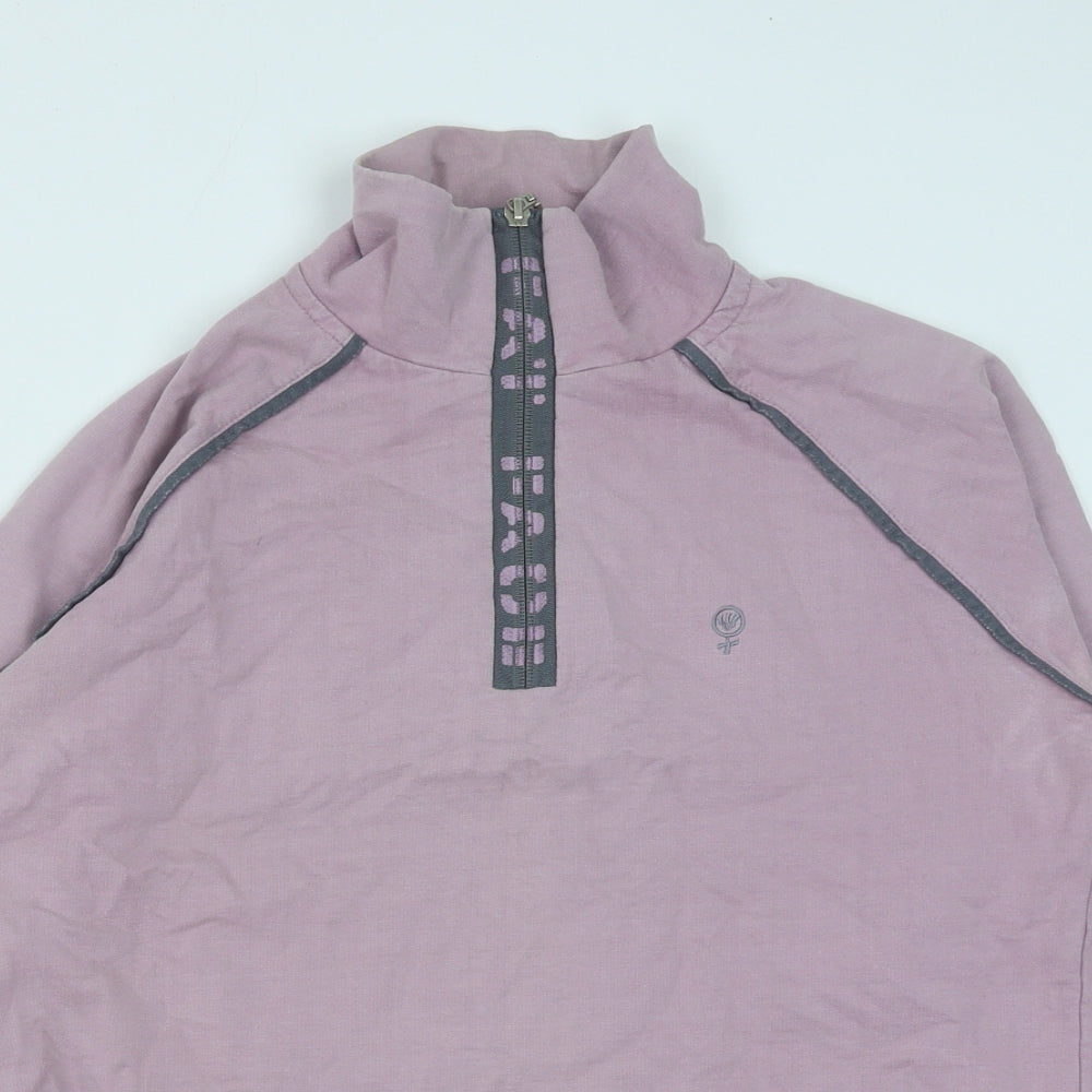Fat Face Womens Purple Cotton Pullover Sweatshirt Size 12 Zip