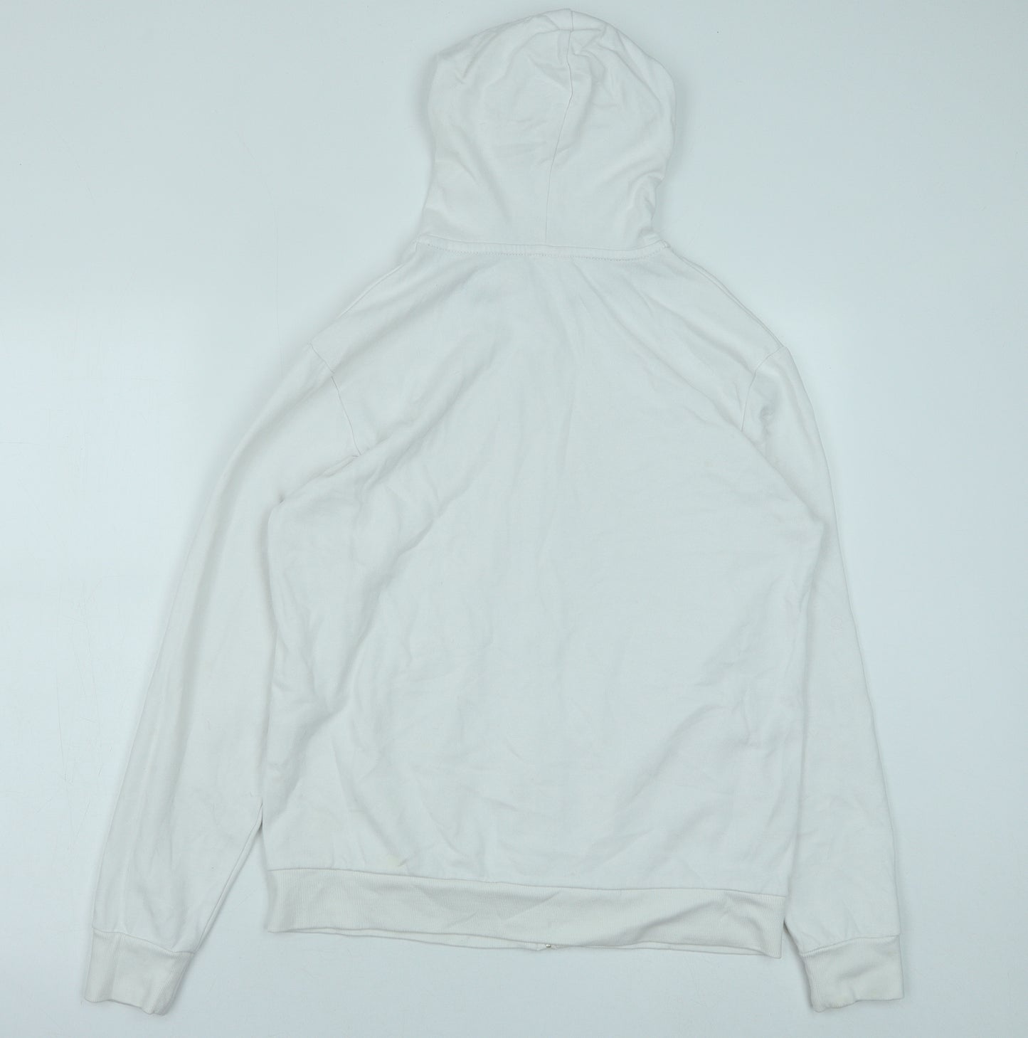 H&M Girls White Cotton Full Zip Hoodie Size 13-14 Years Zip
