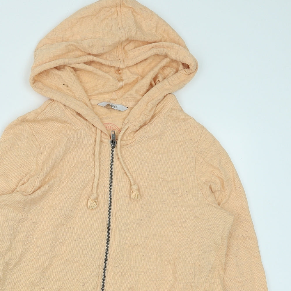 NEXT Womens Orange Cotton Full Zip Hoodie Size 10 Zip