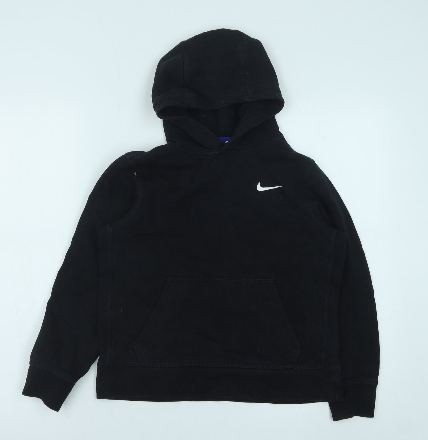 Nike Boys Black Cotton Pullover Hoodie Size 10-11 Years Pullover