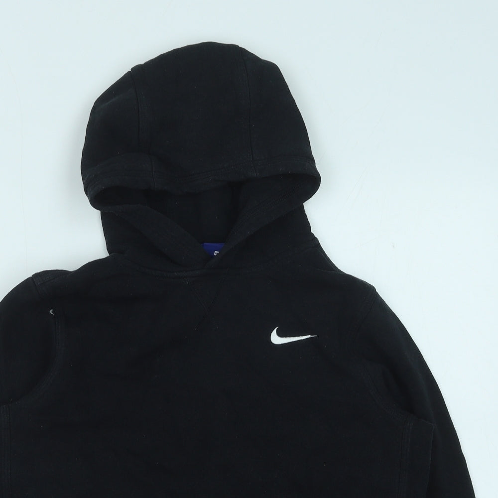 Nike Boys Black Cotton Pullover Hoodie Size 10-11 Years Pullover