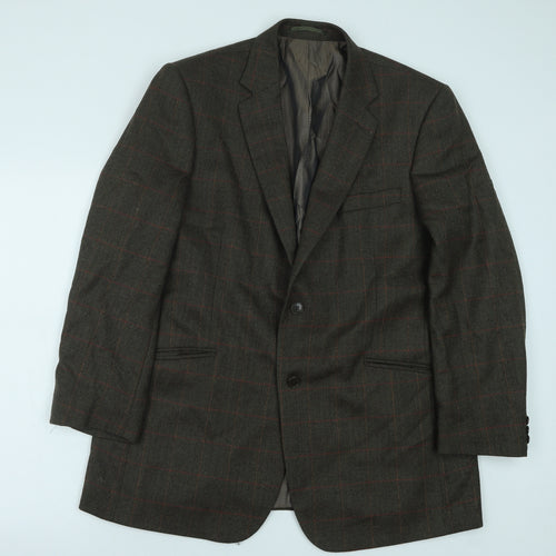 Preworn Mens Green Polyester Jacket Suit Jacket Size 42