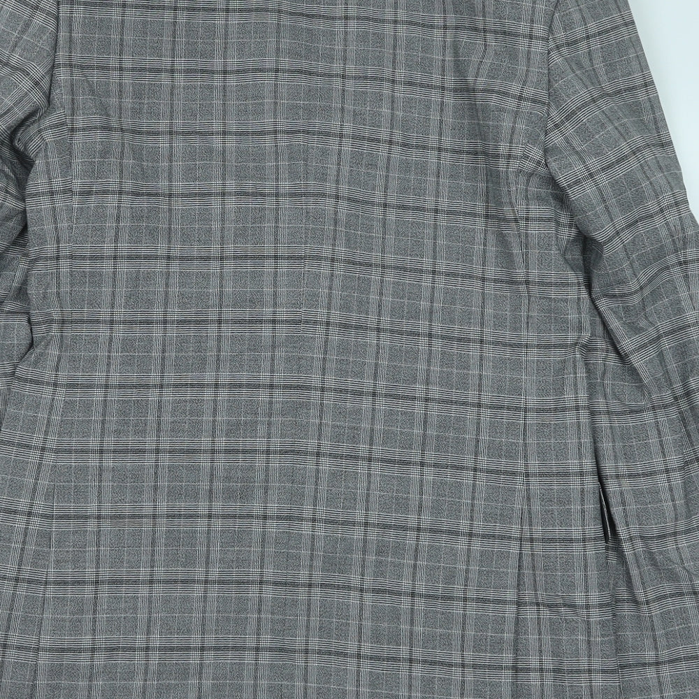 Marks and Spencer Mens Grey Geometric Polyester Jacket Suit Jacket Size 36