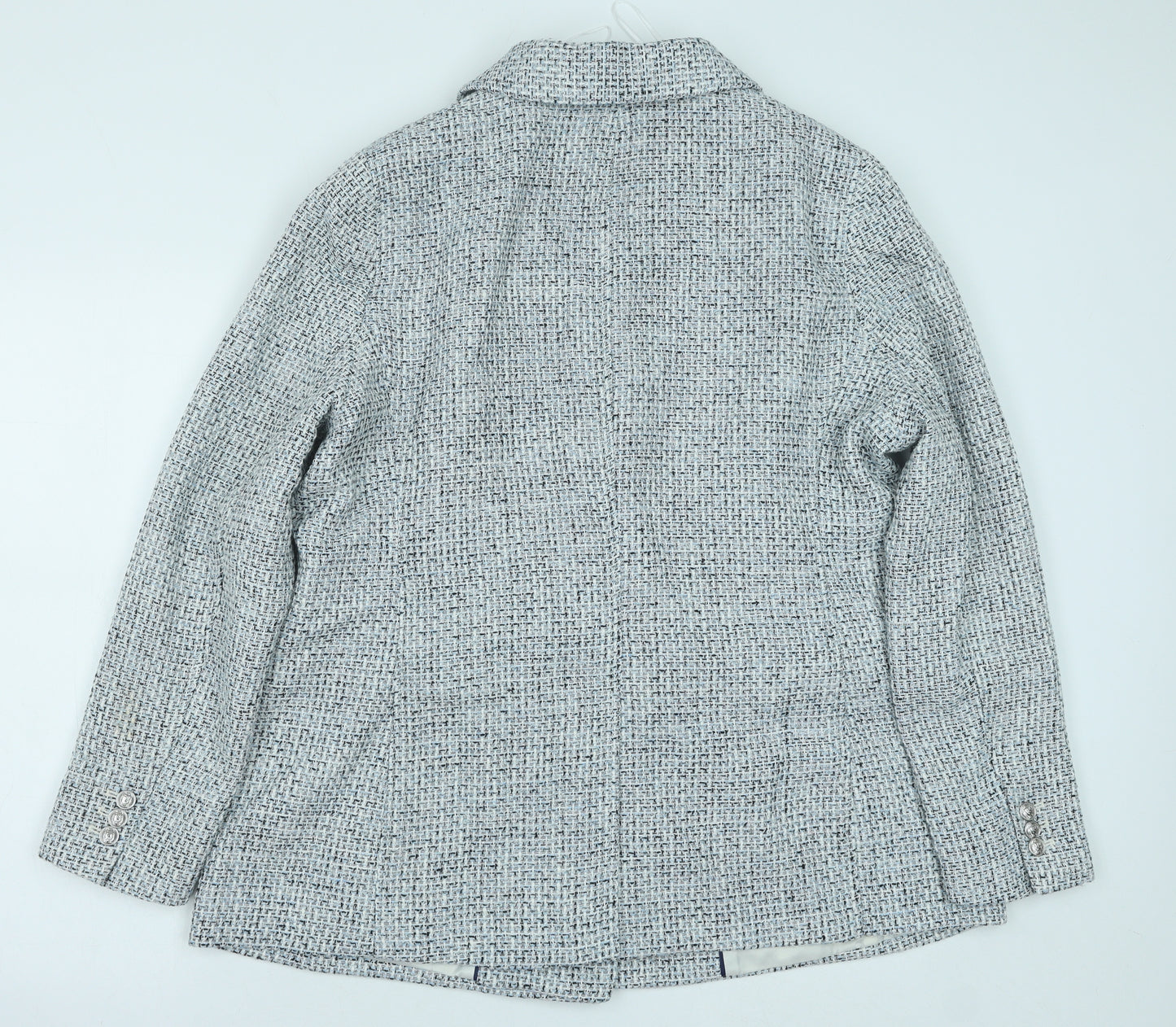 Marks and Spencer Womens Blue Pea Coat Coat Size 18 Button