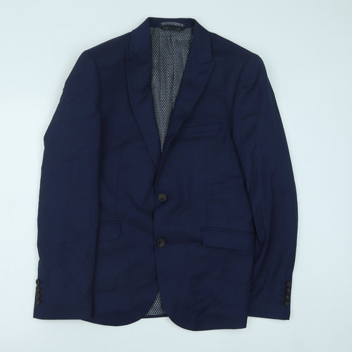 Marks and Spencer Mens Blue Polyester Jacket Suit Jacket Size 40