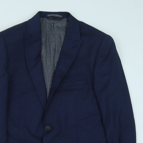 Marks and Spencer Mens Blue Polyester Jacket Suit Jacket Size 40