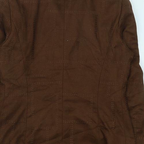 Gary Webber Womens Brown Geometric Jacket Size 10 Zip