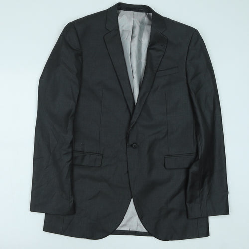 Butler & Wilson Mens Grey Polyester Jacket Suit Jacket Size 40