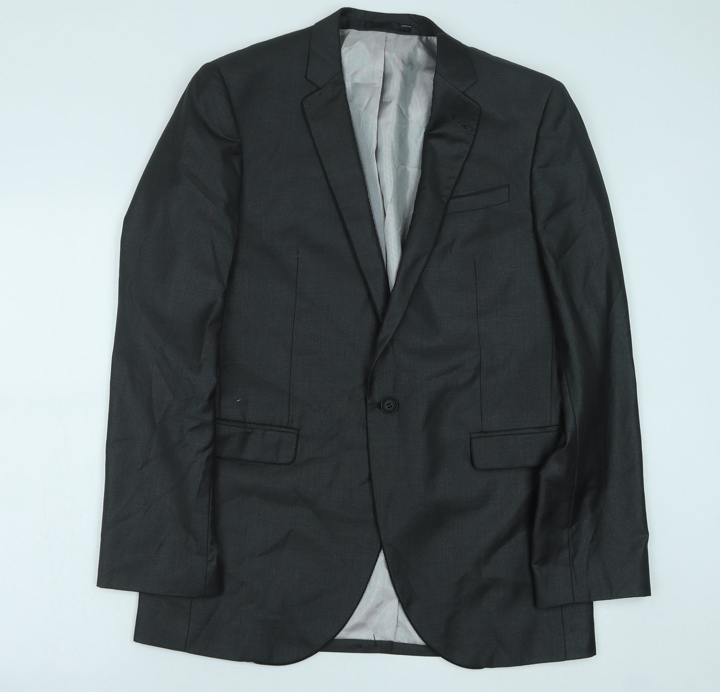 Butler & Wilson Mens Grey Polyester Jacket Suit Jacket Size 40