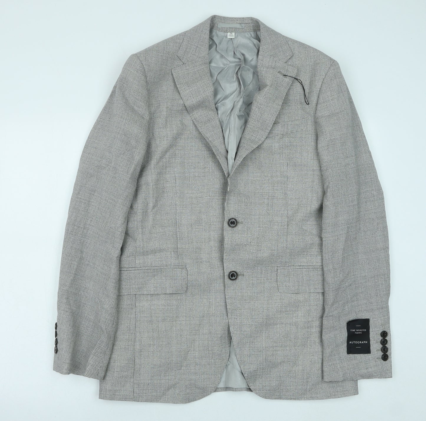Marks and Spencer Mens Grey Polyester Jacket Blazer Size 36