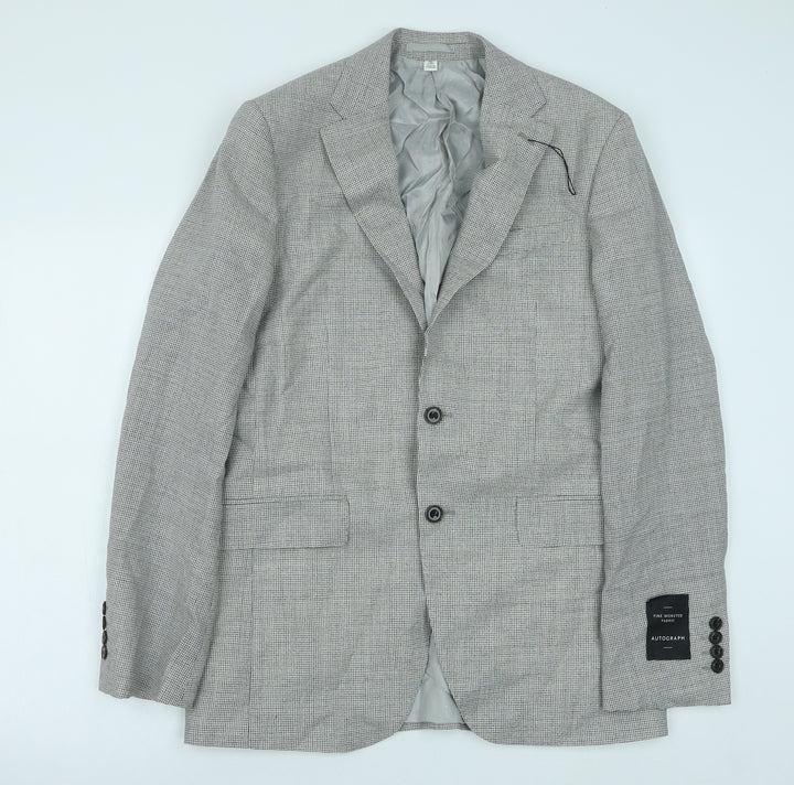 Marks and Spencer Mens Grey Polyester Jacket Blazer Size 36