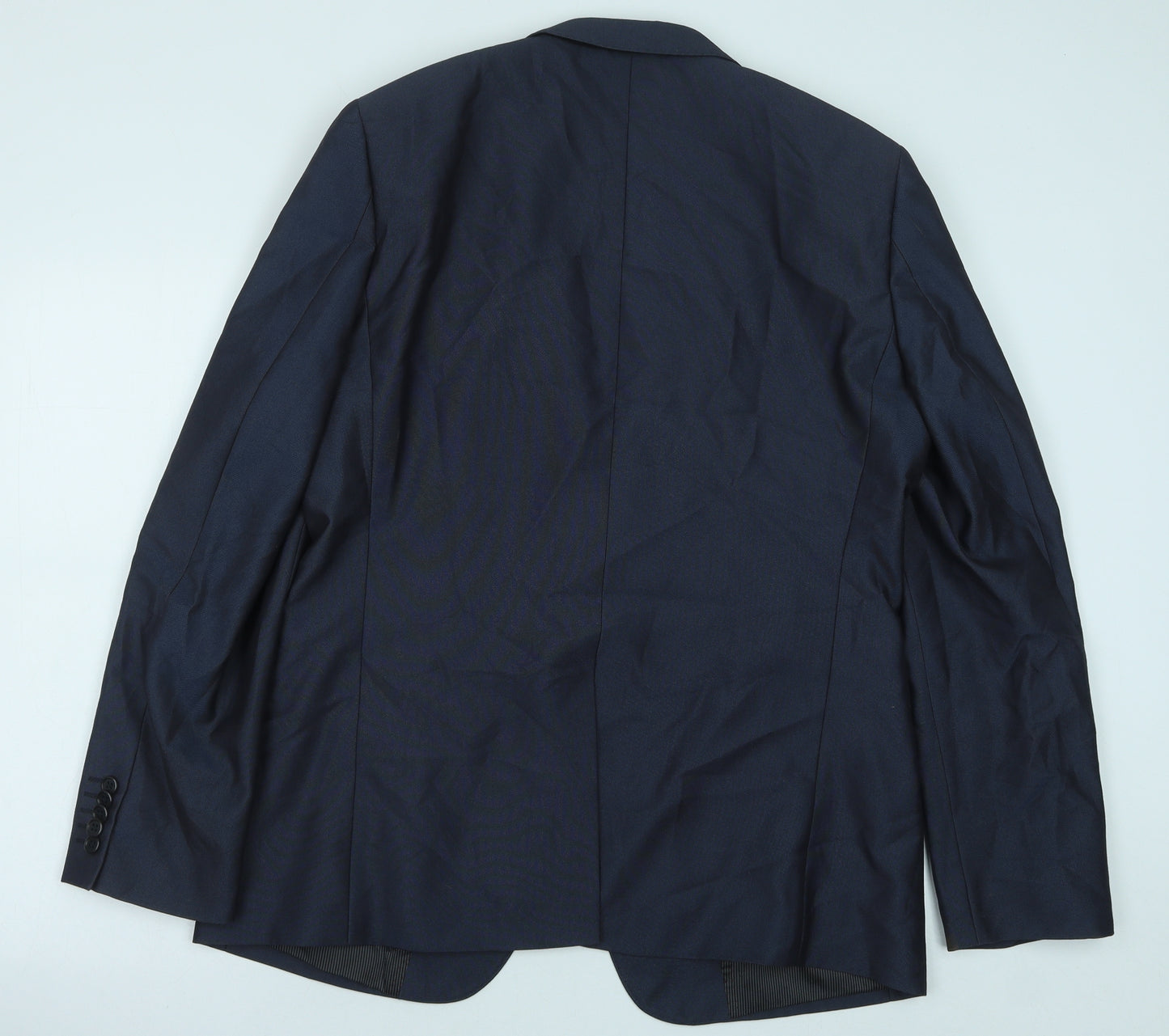 Preworn Mens Blue Polyester Jacket Suit Jacket Size 42