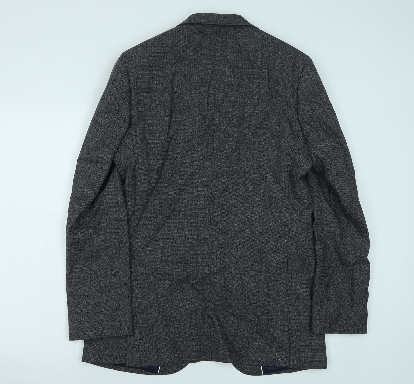 Marks and Spencer Mens Grey Geometric Polyester Jacket Suit Jacket Size 38