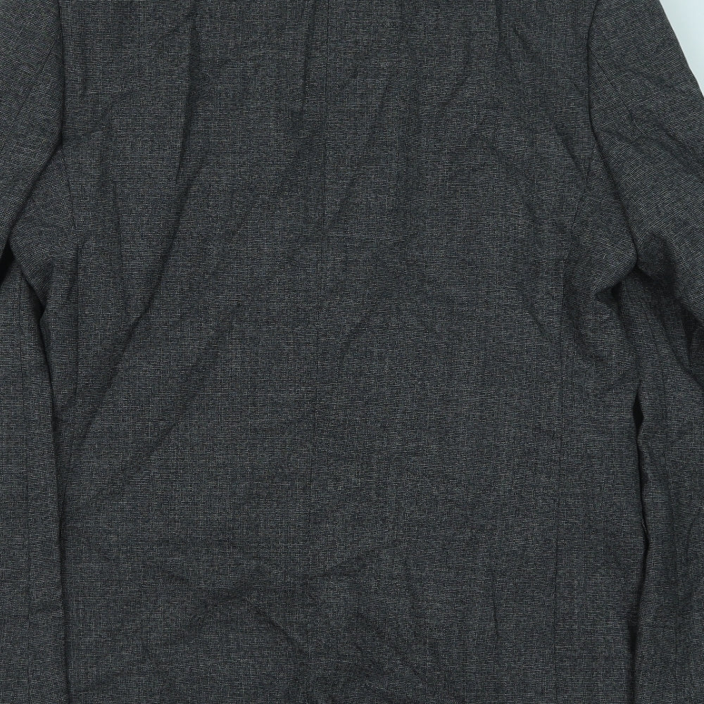 Marks and Spencer Mens Grey Geometric Polyester Jacket Suit Jacket Size 38
