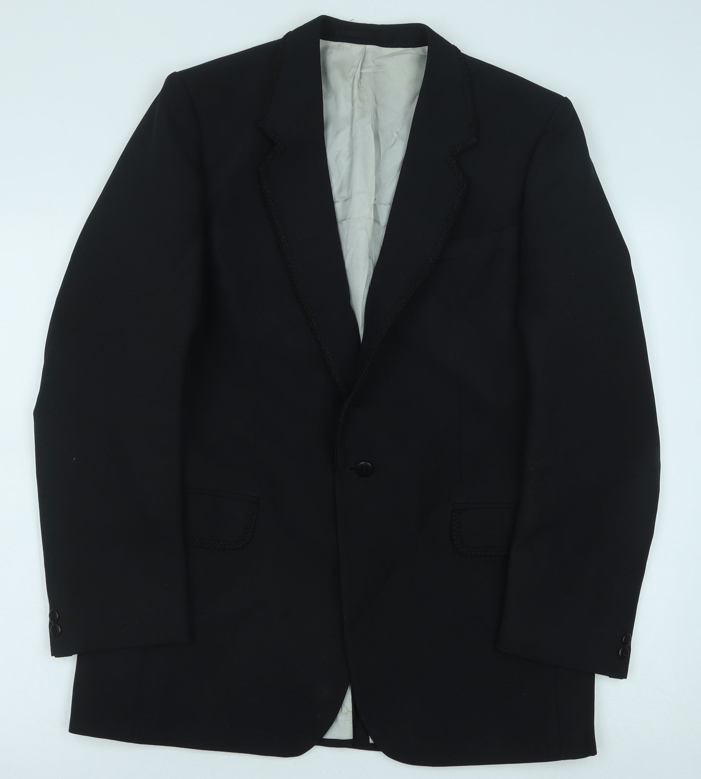 C&A Mens Black Polyester Jacket Blazer Size 40
