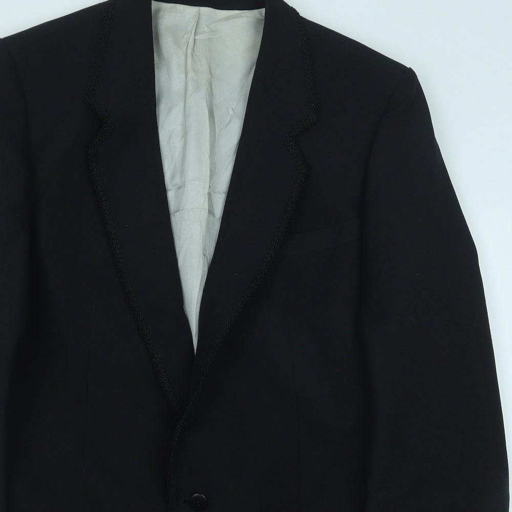 C&A Mens Black Polyester Jacket Blazer Size 40