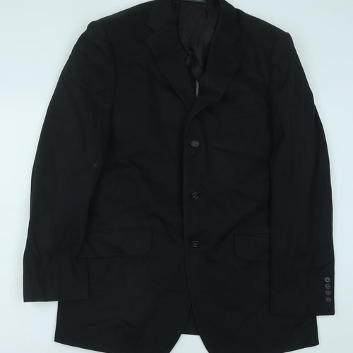 Lee Greenwood Mens Black Polyester Jacket Suit Jacket Size 42