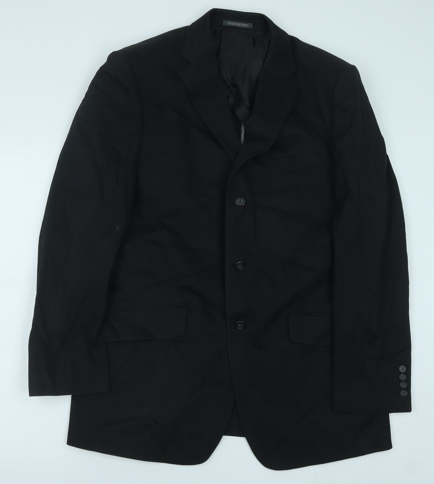 Lee Greenwood Mens Black Polyester Jacket Suit Jacket Size 42