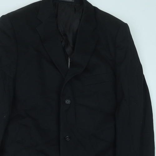 Lee Greenwood Mens Black Polyester Jacket Suit Jacket Size 42